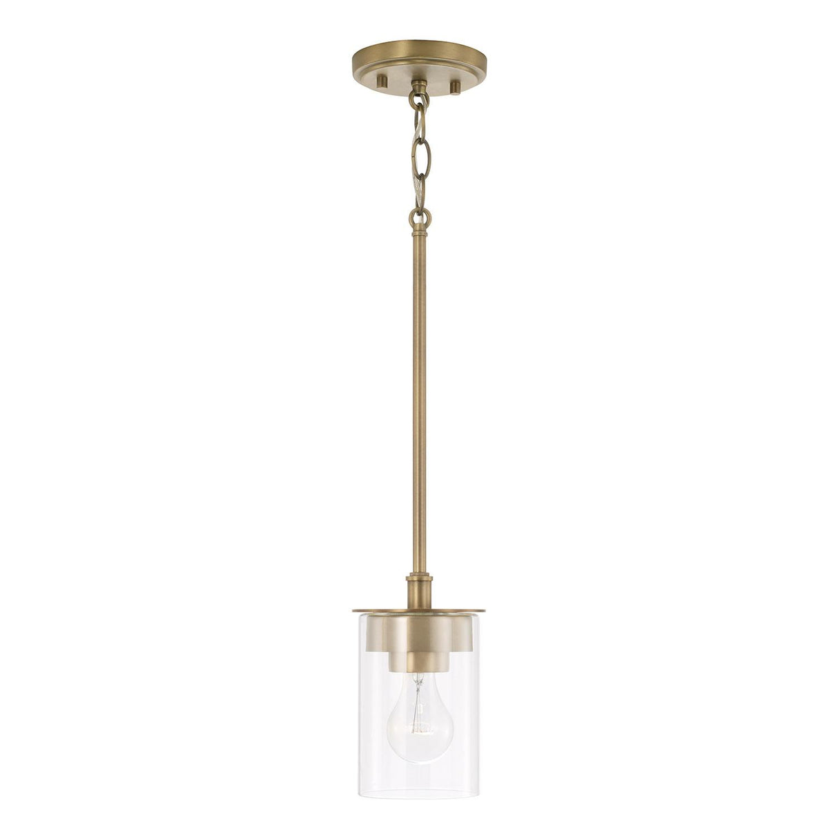 Capital Lighting 246811AD-532 Mason 1 Light Semi-Flush Aged Brass