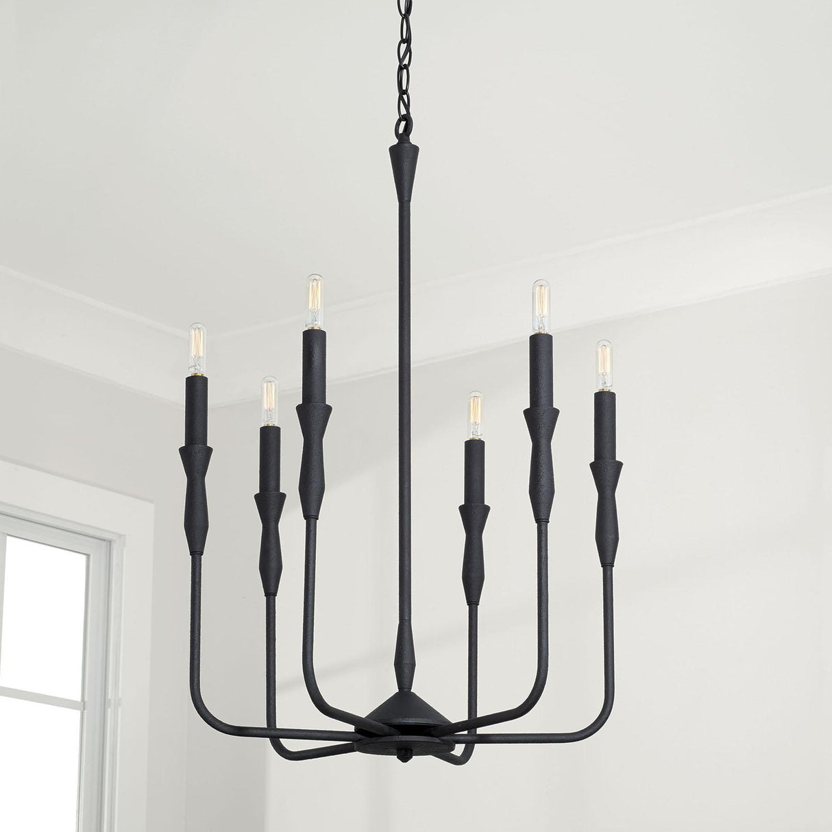 Capital Lighting 450361XK Paloma 6 Light Chandelier Textured Black