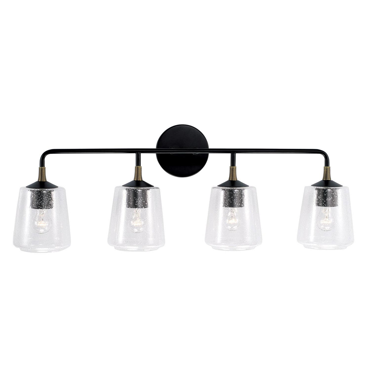 Capital Lighting 145641KB-530 Amara 4 Light Vanity Matte Black with Brass