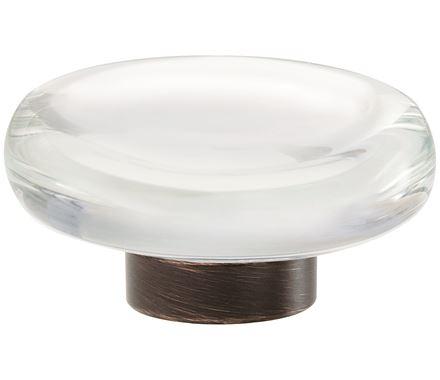 Amerock Cabinet Knob Clear/Oil-Rubbed Bronze 1-3/4 inch (44 mm) Diameter Glacio 1 Pack Drawer Knob Cabinet Hardware