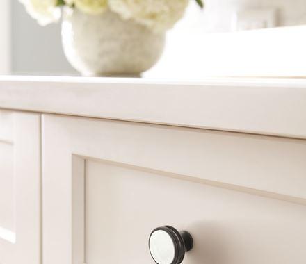 Amerock Cabinet Knob Matte Black/Frosted 1-3/8 inch (35 mm) Diameter Oberon 1 Pack Drawer Knob Cabinet Hardware
