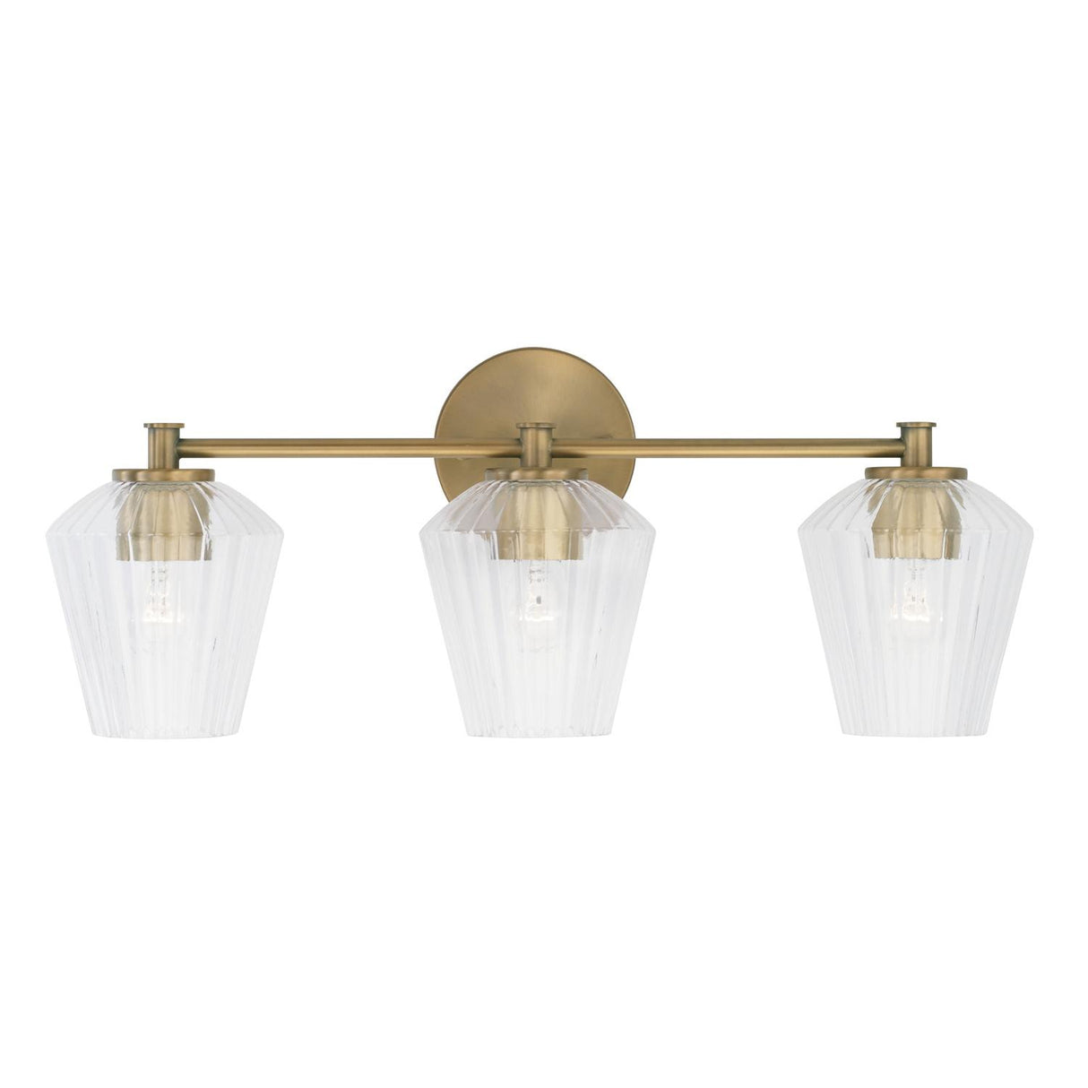 Capital Lighting 141431AD-507 Beau 3 Light Vanity Aged Brass