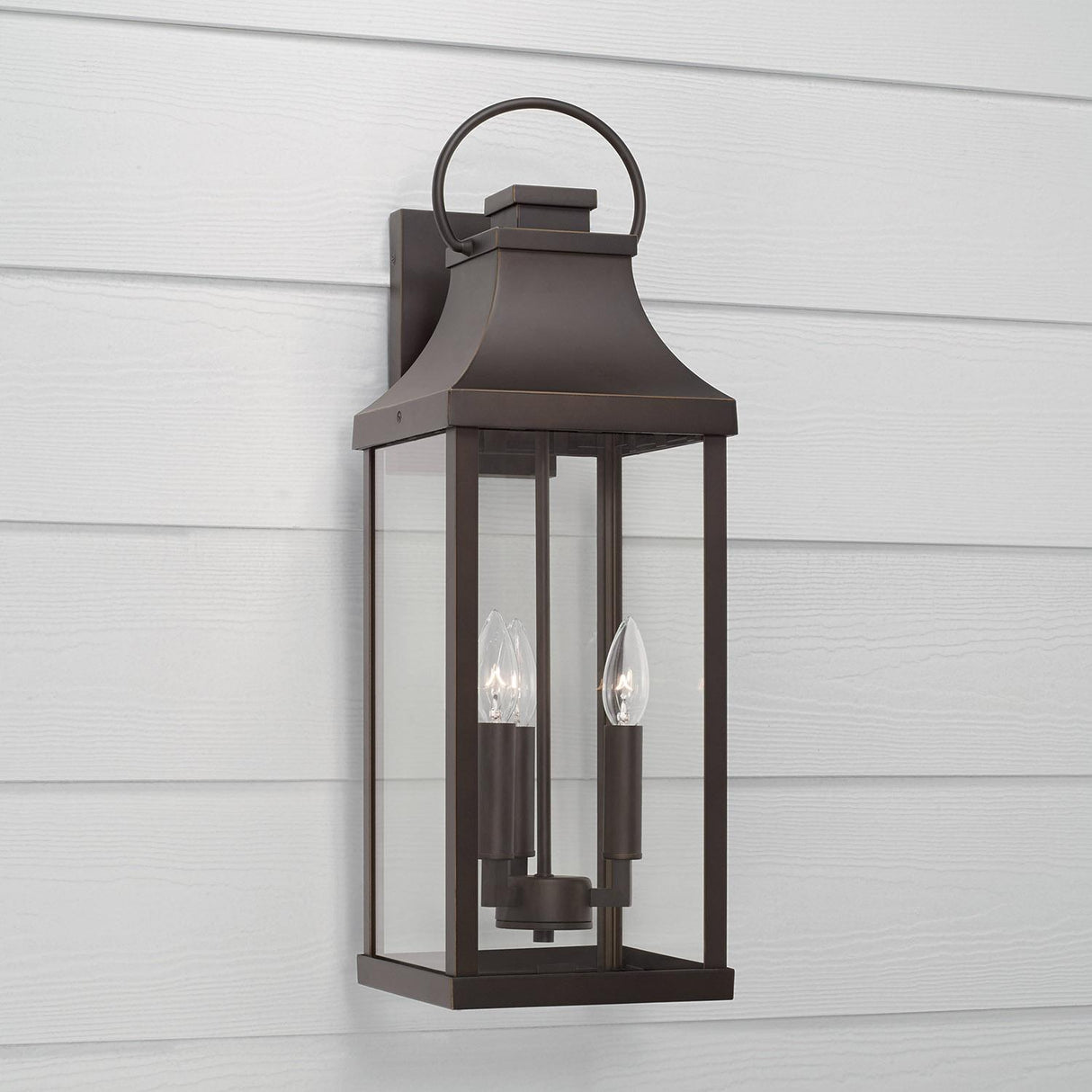 Capital Lighting 946431OZ Bradford 3 Light Outdoor Wall Lantern Oiled Bronze