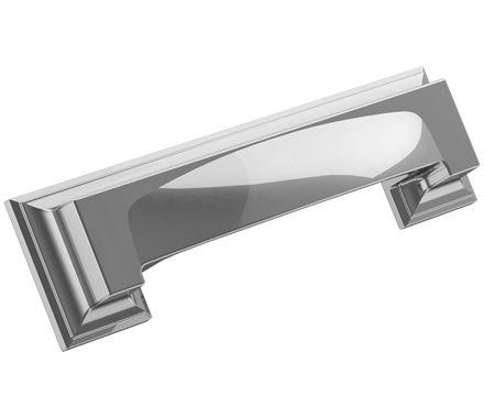 Amerock Cabinet Cup Pull Polished Chrome 3 inch & 3-3/4 inch (76mm & 96 mm) Center-to-Center Appoint 1 Pack Drawer Pull Cabinet Handle Cabinet Hardware