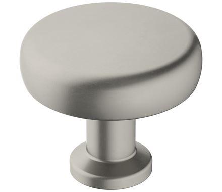 Amerock Cabinet Knob Satin Nickel 1-1/4 inch (32 mm) Diameter Factor 1 Pack Drawer Knob Cabinet Hardware