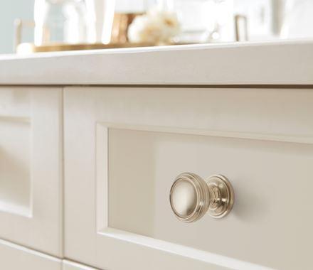 Amerock Cabinet Knob Satin Nickel 1-1/4 inch (32 mm) Diameter Revitalize 1 Pack Drawer Knob Cabinet Hardware