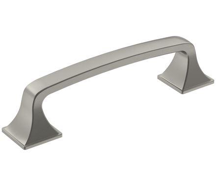 Amerock Cabinet Pull Satin Nickel 3-3/4 inch (96 mm) Center-to-Center Ville 1 Pack Drawer Pull Cabinet Handle Cabinet Hardware