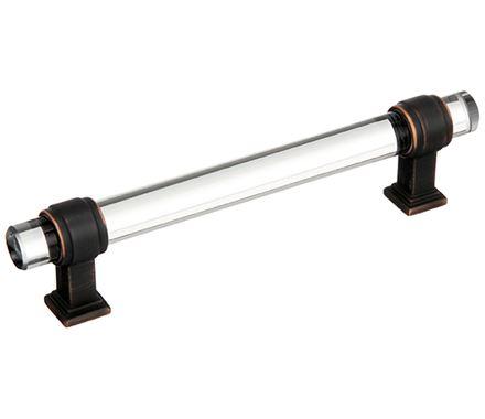 Amerock Cabinet Pull Clear/Oil-Rubbed Bronze 5-1/16 inch (128 mm) Center to Center Glacio 1 Pack Drawer Pull Drawer Handle Cabinet Hardware
