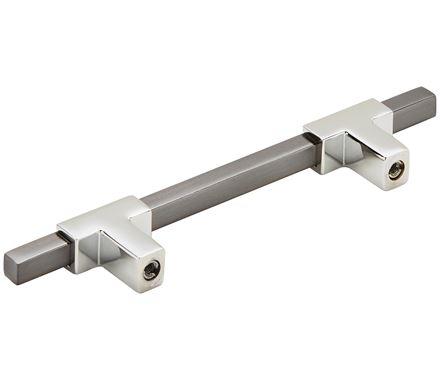 Amerock Cabinet Pull Polished Chrome/Black Chrome 3-3/4 inch (96 mm) Center to Center Urbanite 1 Pack Drawer Pull Drawer Handle Cabinet Hardware