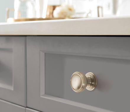 Amerock Cabinet Knob Satin Nickel 1-1/4 inch (32 mm) Diameter Revitalize 1 Pack Drawer Knob Cabinet Hardware