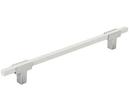 Amerock Cabinet Pull Polished Chrome/White 7-9/16 inch (192 mm) Center to Center Urbanite 1 Pack Drawer Pull Drawer Handle Cabinet Hardware