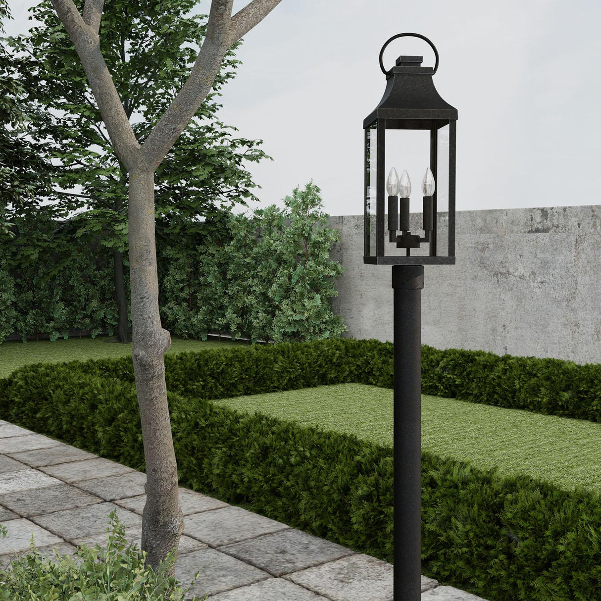 Capital Lighting 946432BK Bradford 3 Light Outdoor Post Lantern Black