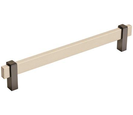 Amerock Cabinet Pull Silver Champagne/Black Nickel 7-9/16 inch (192 mm) Center to Center Mulino 1 Pack Drawer Pull Drawer Handle Cabinet Hardware