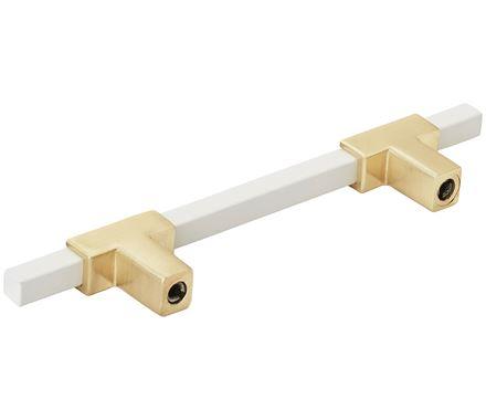 Amerock Cabinet Pull Brushed Gold/White 3-3/4 inch (96 mm) Center to Center Urbanite 1 Pack Drawer Pull Drawer Handle Cabinet Hardware