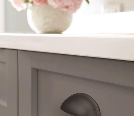 Amerock Cabinet Cup Pull Matte Black 3 inch (76 mm) Center-to-Center Ravino 1 Pack Drawer Pull Drawer Handle Cabinet Hardware