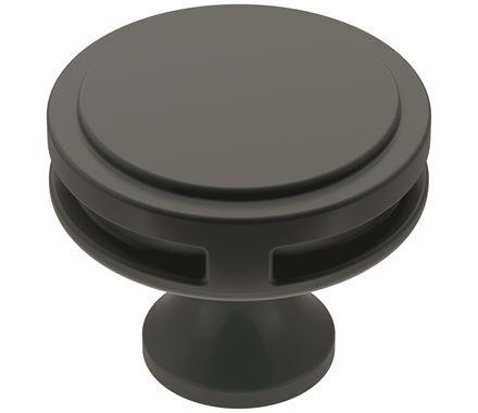 Amerock Cabinet Knob Matte Black 1-3/8 inch (35 mm) Diameter Oberon 1 Pack Drawer Knob Cabinet Hardware