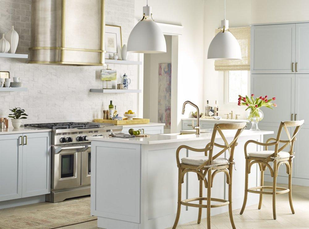 Thompson Traders Quintana Range Hood Quintana KCRH48 Satin Brass and Burnished Nickel
(Smooth)