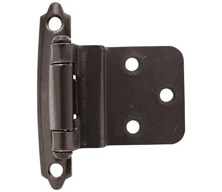 Amerock Cabinet Hinge 3/8 inch (10 mm) Inset Hinge Oil Rubbed Bronze 2 Pack Self-Closing Hinge Face Mount Hinge Cabinet Door Hinge