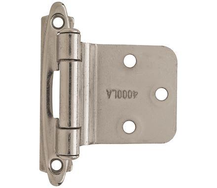 Amerock Cabinet Hinge Variable Overlay Hinge with Reverse Bevel Polished Chrome 2 Pack Self-Closing Hinge Face Mount Hinge Cabinet Door Hinge