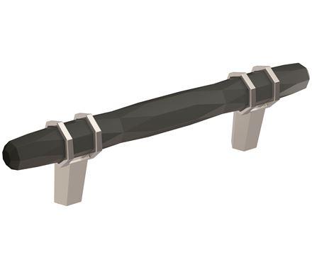 Amerock Cabinet Pull Black Bronze/Polished Chrome 3-3/4 inch (96 mm) Center-to-Center London 1 Pack Drawer Pull Drawer Handle Cabinet Hardware