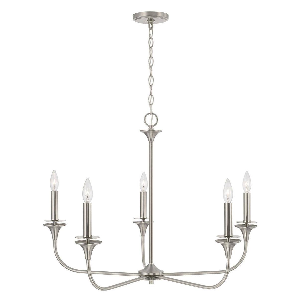 Capital Lighting 448951BN Presley 5 Light Chandelier Brushed Nickel