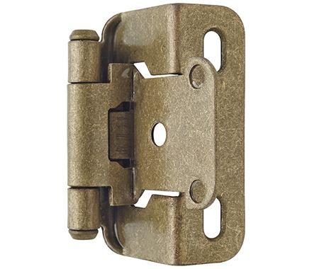 Amerock Cabinet Hinge 1/2 inch (13 mm) Overlay Hinge Burnished Brass 2 Pack Self-Closing Hinge Partial Wrap Hinge Cabinet Door Hinge