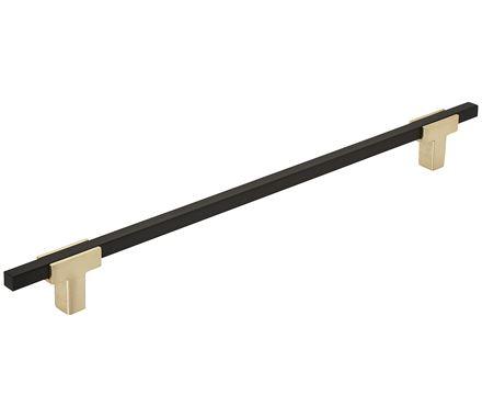 Amerock Cabinet Pull Brushed Gold/Matte Black 10-1/16 inch (256 mm) Center to Center Urbanite 1 Pack Drawer Pull Drawer Handle Cabinet Hardware