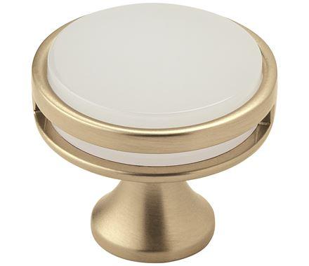 Amerock Cabinet Knob Golden Champagne/Frosted 1-3/8 inch (35 mm) Diameter Oberon 1 Pack Drawer Knob Cabinet Hardware