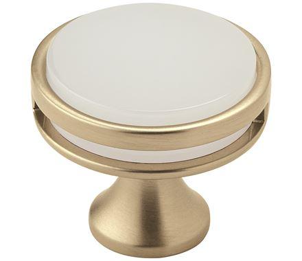 Amerock Cabinet Knob Golden Champagne/Frosted  1-3/8 inch (35 mm) Diameter Oberon 1 Pack Drawer Knob Cabinet Hardware