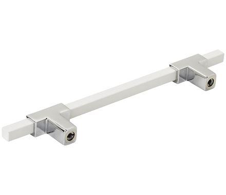 Amerock Cabinet Pull Polished Chrome/White 5-1/16 inch (128 mm) Center to Center Urbanite 1 Pack Drawer Pull Drawer Handle Cabinet Hardware