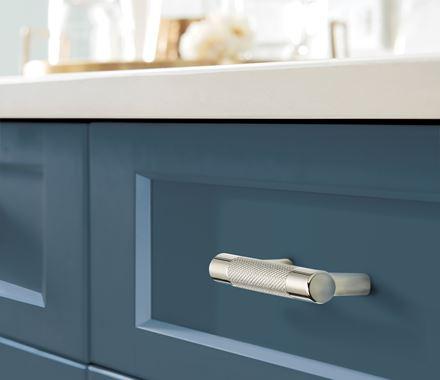 Amerock Cabinet Pull Polished Nickel/Stainless Steel 3inch & 3-3/4 inch (76mm & 96 mm) Center to Center Esquire 1 Pack Drawer Pull Drawer Handle Cabinet Hardware