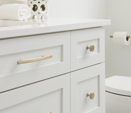 Amerock Cabinet Knob Golden Champagne 1-3/8 inch (35 mm) Diameter Oberon 1 Pack Drawer Knob Cabinet Hardware