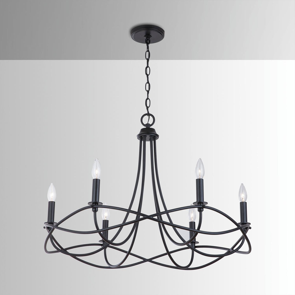 Capital Lighting 431661MB Sonnet 6 Light Chandelier Matte Black