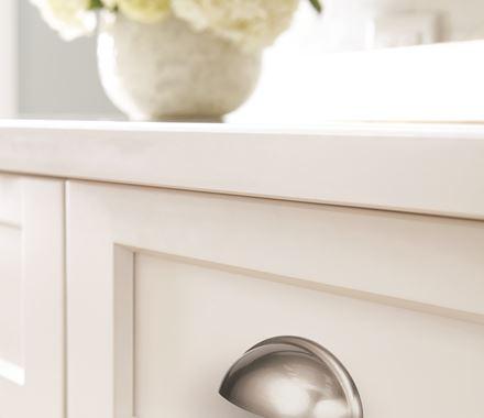 Amerock Cabinet Cup Pull Satin Nickel 3 inch (76 mm) Center-to-Center Ravino 1 Pack Drawer Pull Drawer Handle Cabinet Hardware