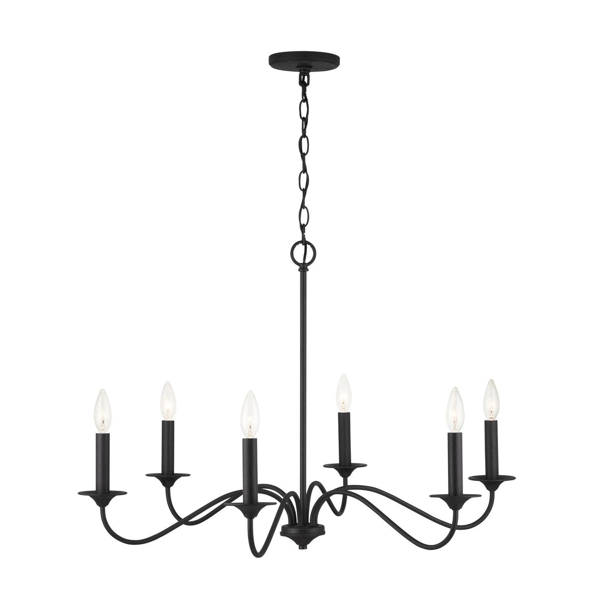 Capital Lighting 437262BI Vincent 6 Light Chandelier Black Iron