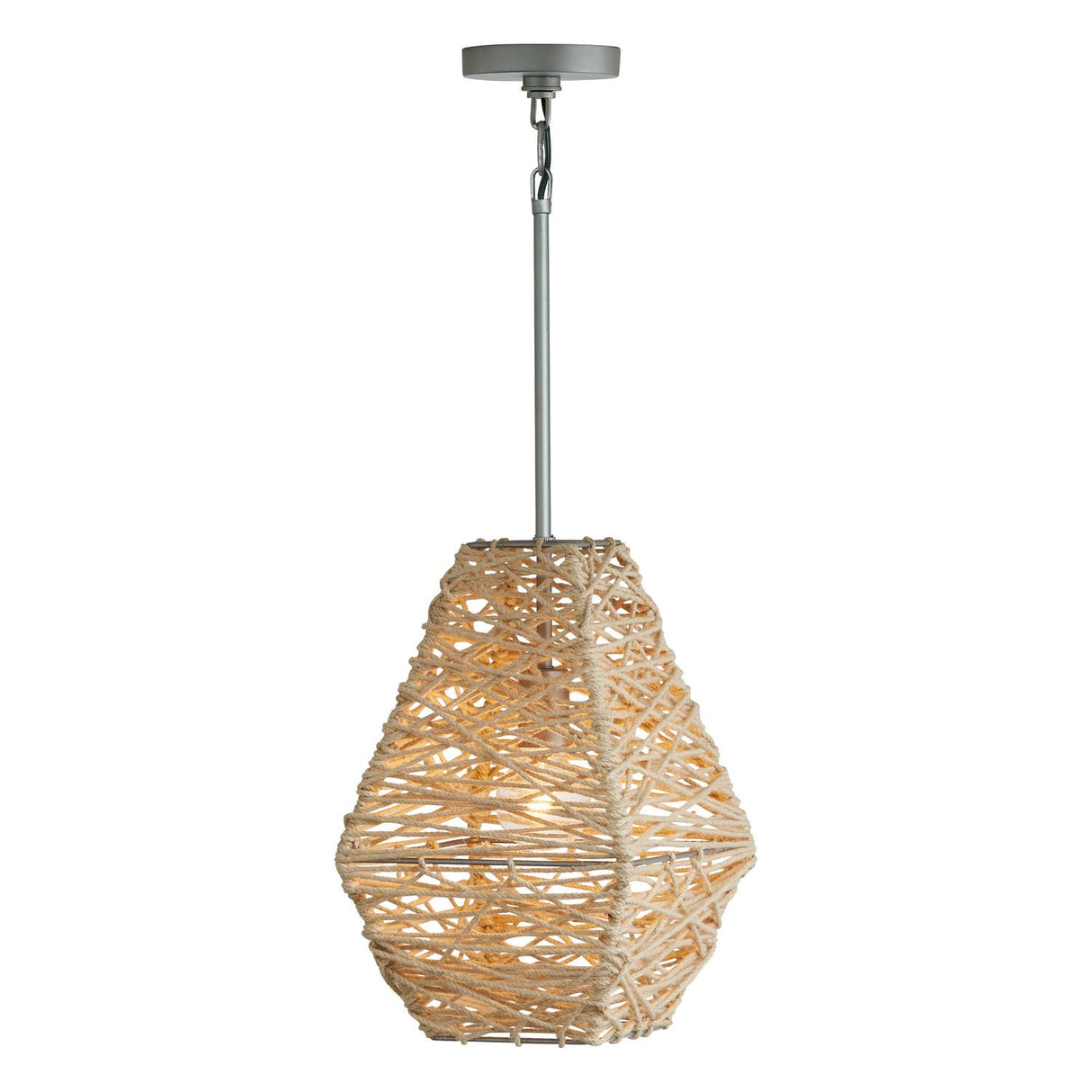 Capital Lighting 335213NY Finley 1 Light Pendant Natural Jute and Grey