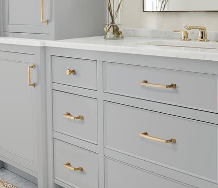 Amerock Cabinet Pull Golden Champagne 5-1/16 inch (128 mm) Center to Center Westerly 1 Pack Drawer Pull Drawer Handle Cabinet Hardware