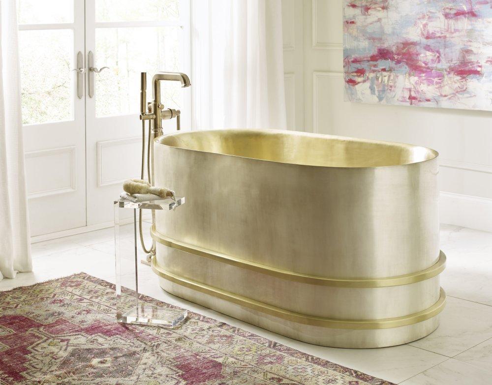 Thompson Traders Quintana Tub Quintana KCT60 Satin Brass and Burnished Nickel
(Smooth)
**Drain not included**