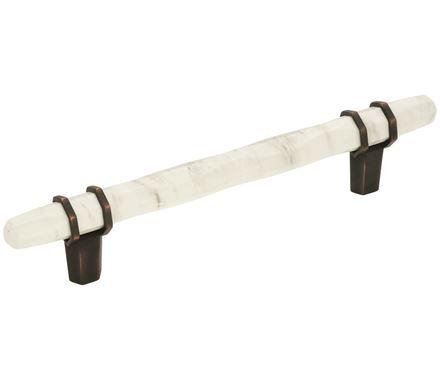 Amerock Cabinet Pull Marble White/Oil-Rubbed Bronze 5-1/16 inch (128 mm) Center to Center Carrione 1 Pack Drawer Pull Drawer Handle Cabinet Hardware