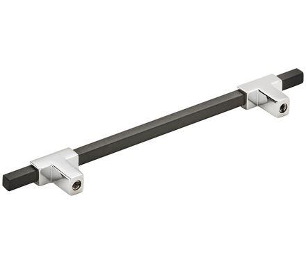 Amerock Cabinet Pull Polished Chrome/Brushed Matte Black 6-5/16 inch (160 mm) Center to Center Urbanite 1 Pack Drawer Pull Drawer Handle Cabinet Hardware