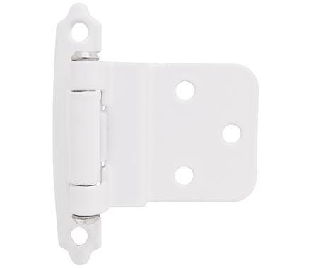 Amerock BPR7128W Self-Closing, Face Mount Hinge with 3/8in(10mm) Inset - White - 2 Pack