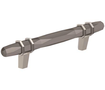Amerock Cabinet Pull Black Chrome/Polished Chrome 3-3/4 inch (96 mm) Center-to-Center London 1 Pack Drawer Pull Drawer Handle Cabinet Hardware