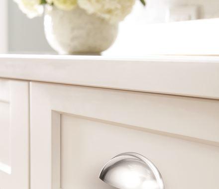 Amerock Cabinet Cup Pull Polished Chrome 3 inch (76 mm) Center-to-Center Ravino 1 Pack Drawer Pull Drawer Handle Cabinet Hardware
