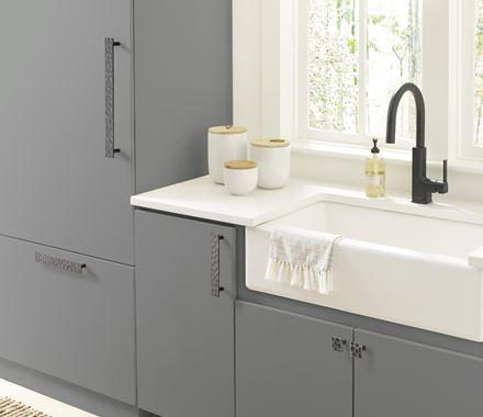 Amerock Cabinet Pull Gunmetal 7-9/16 inch (192 mm) Center to Center Kamari 1 Pack Drawer Pull Drawer Handle Cabinet Hardware