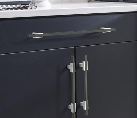 Amerock Cabinet Pull Polished Chrome/Brushed Matte Black 10-1/16 inch (256 mm) Center to Center Urbanite 1 Pack Drawer Pull Drawer Handle Cabinet Hardware