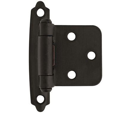 Amerock Cabinet Hinge Variable Overlay Hinge Matte Black 2 Pack Self-Closing Hinge Face Mount Hinge Cabinet Door Hinge