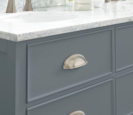 Amerock Cabinet Cup Pull Satin Nickel 3 inch. (76 mm) & 4 inch. (102 mm) Center to Center Ashby 1 Pack Drawer Pull Drawer Handle Cabinet Hardware