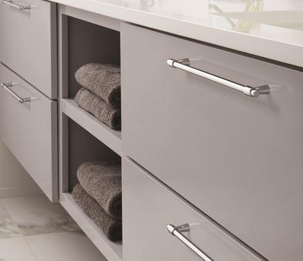 Amerock Cabinet Pull Polished Chrome 8-13/16 inch (224 mm) Center-to-Center Destine 1 Pack Drawer Pull Cabinet Handle Cabinet Hardware