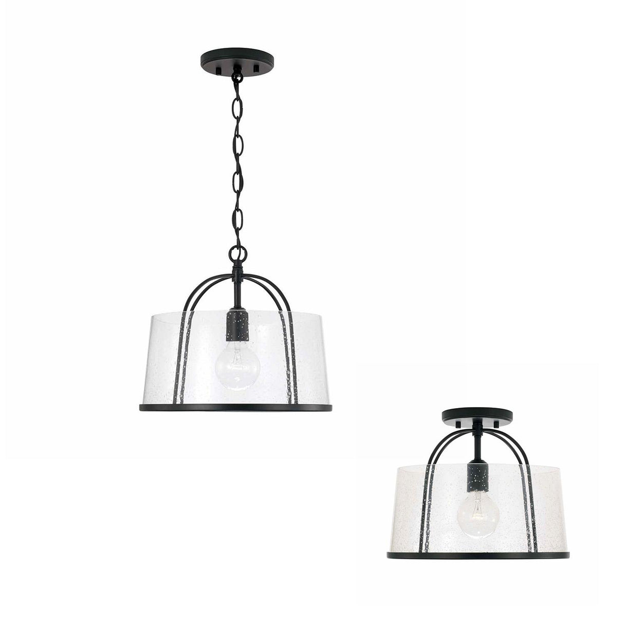 Capital Lighting 247011MB Madison 1 Light Semi-Flush Matte Black