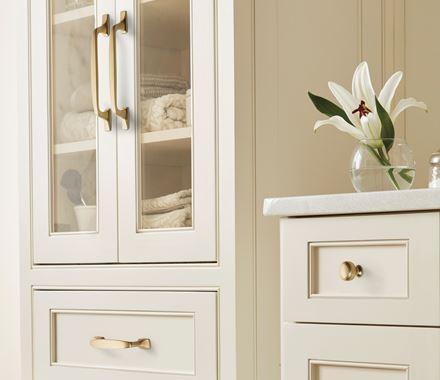 Amerock Cabinet Pull Golden Champagne 3-3/4 inch (96 mm) Center to Center Highland Ridge 1 Pack Drawer Pull Drawer Handle Cabinet Hardware